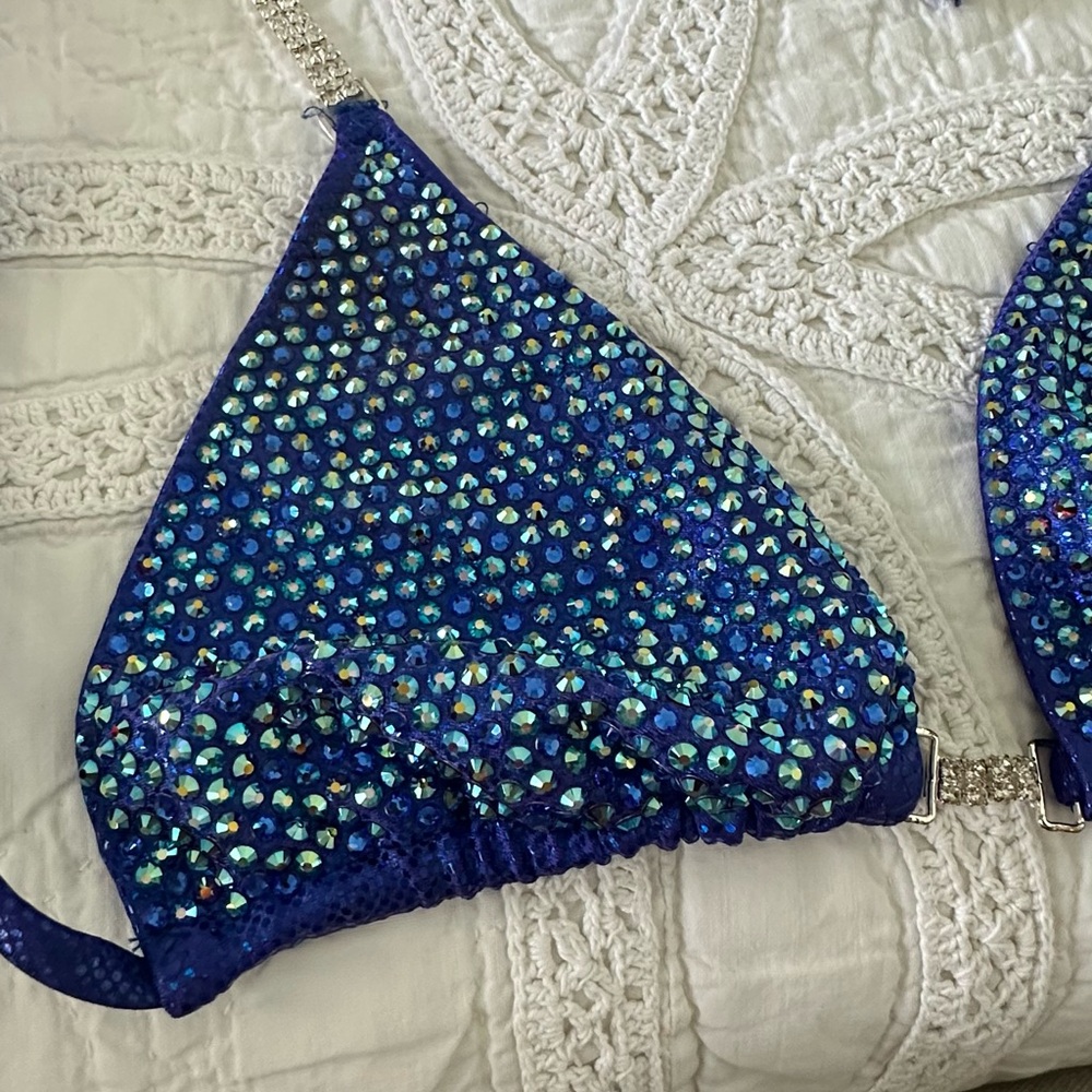 TOXIC ANGEL BIKINI | BLUE RHINESTONE COMPETITION SUIT - Picture 2 of 13